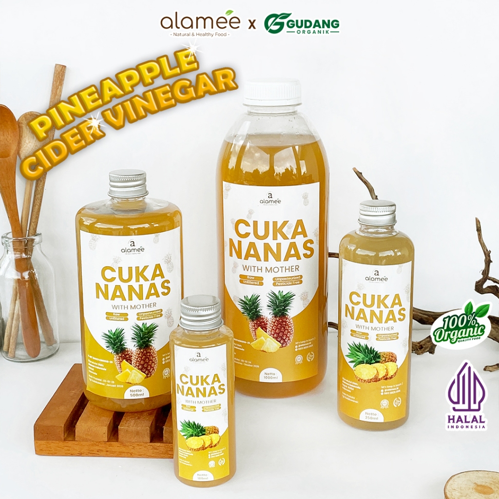 

ALAMEE Cuka Nanas Organik Premium Pineapple Cider Vinegar With Mother Cuka Sari Nanas