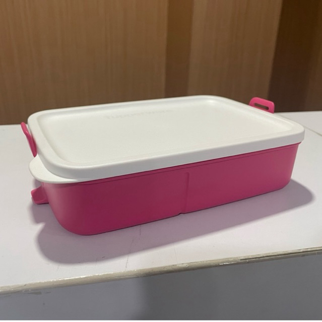 Click To Go Rectangular Divided (1) wadah bekal Tupperware satuan ecer bersekat