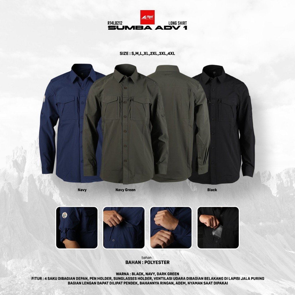 Kemeja Lengan Panjang Pria Sumba Adv 01 Arei Outdoorgear