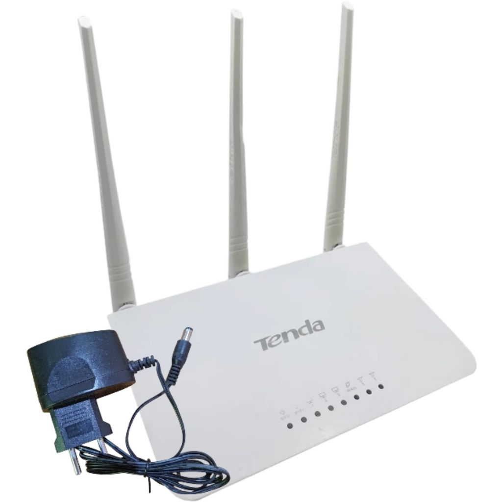 router tenda f3 v8 bekas normal set adaptor 9v support remote management