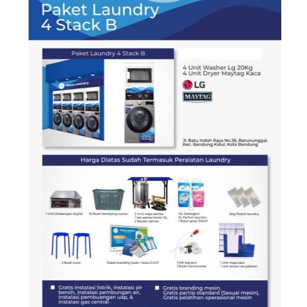 Paket Usaha Laundry Stack Paket Stack Mesin Laundry 4 Stack