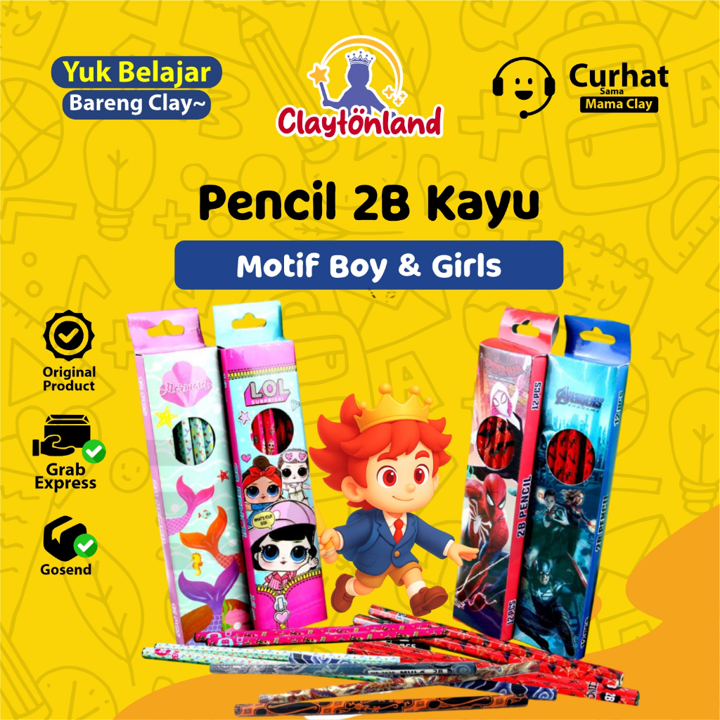 

(12pc) Pencil 2B Kayu Fancy Pensil Karakter Pensil Kayu Murah Montana