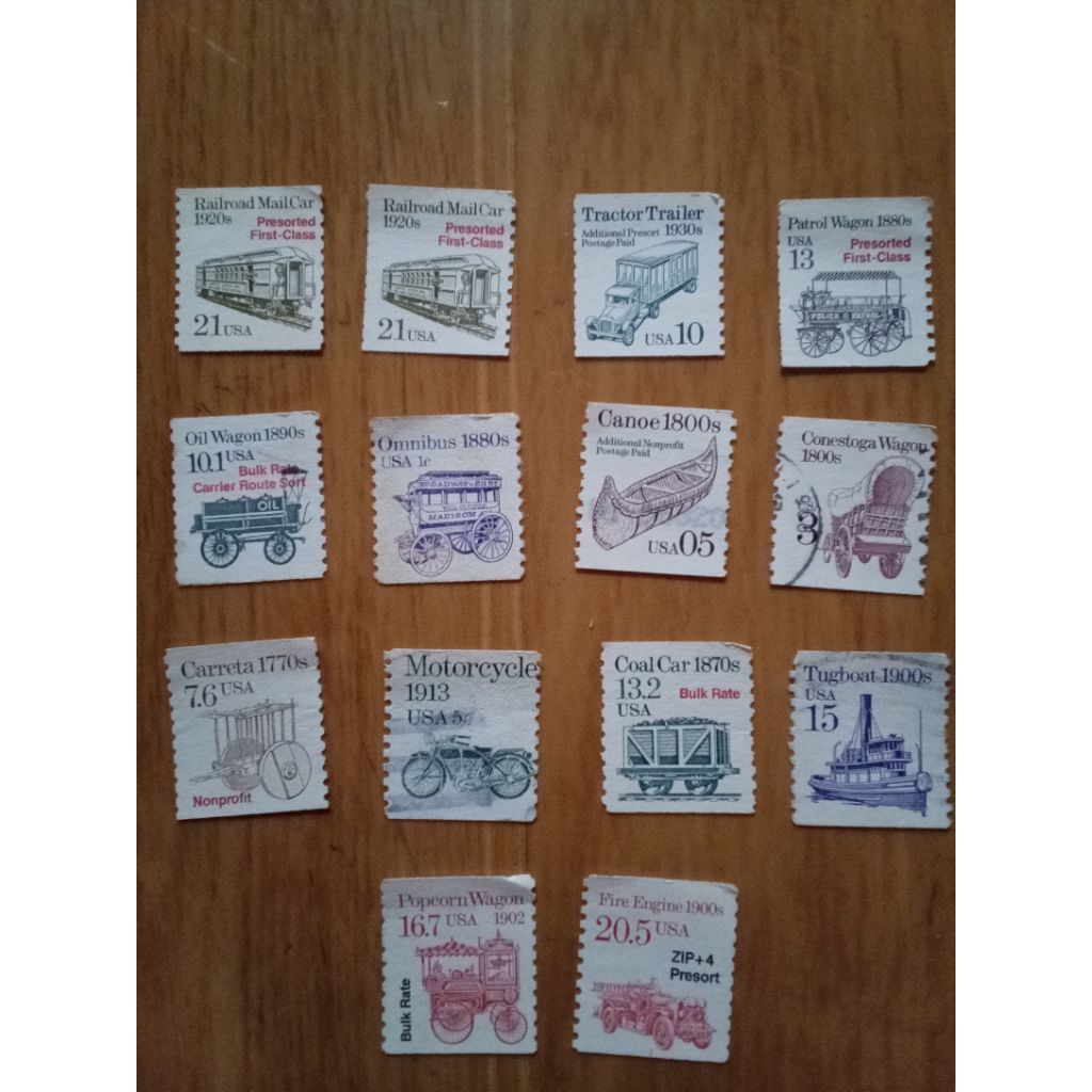 

perangko vintage usa edisi kendaraan klasik | sepaket