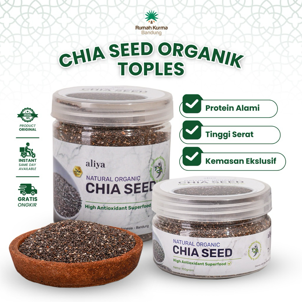 

Chia Seed Organic Premium Aliya 100% Murni Original Biji Chiaseed Hitam