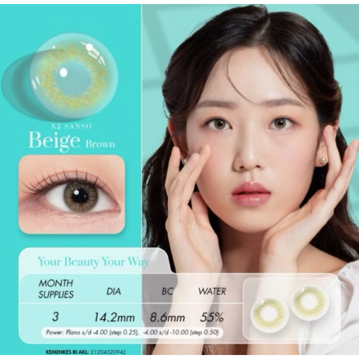 SOFTLENS X2 NEW SANSO - KADAR AIR 55% - SILICON HYDROGEL BY EXOTICON / SOFTLEN / LENSA KONTAK