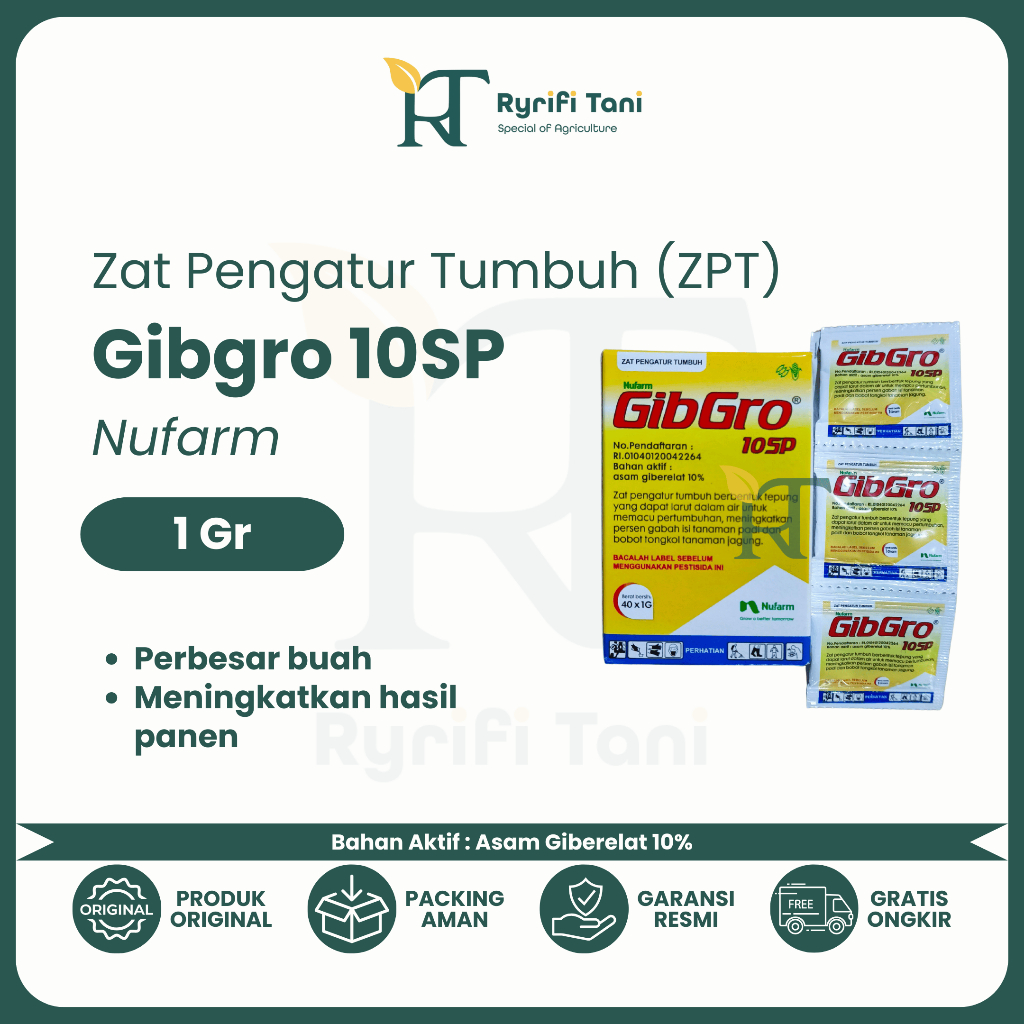 Nufarm - Zat Pengatur Tumbuh (ZPT) GIBGRO 10SP 1Gram/Gibgro 10SP Pembesar Buah