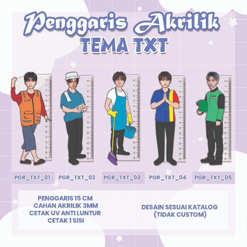 

PENGGARIS AKRILIK KPOP - Group TXT ALL MEMBER -kode PGR_TXT