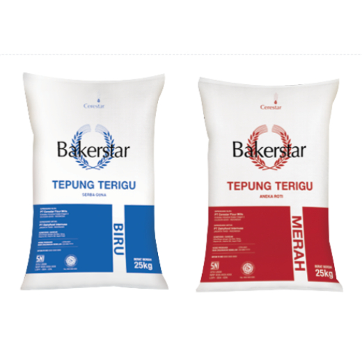 

Tepung Bakerstar Eceran Merah Biru 1kg Protein Tinggi
