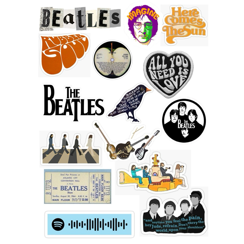 

STICKER THE BEATLES UNTUK HP/LAPTOP/TAB/TUMBLR/SCRAPBOOK GLOSSY Uk 4-6cm