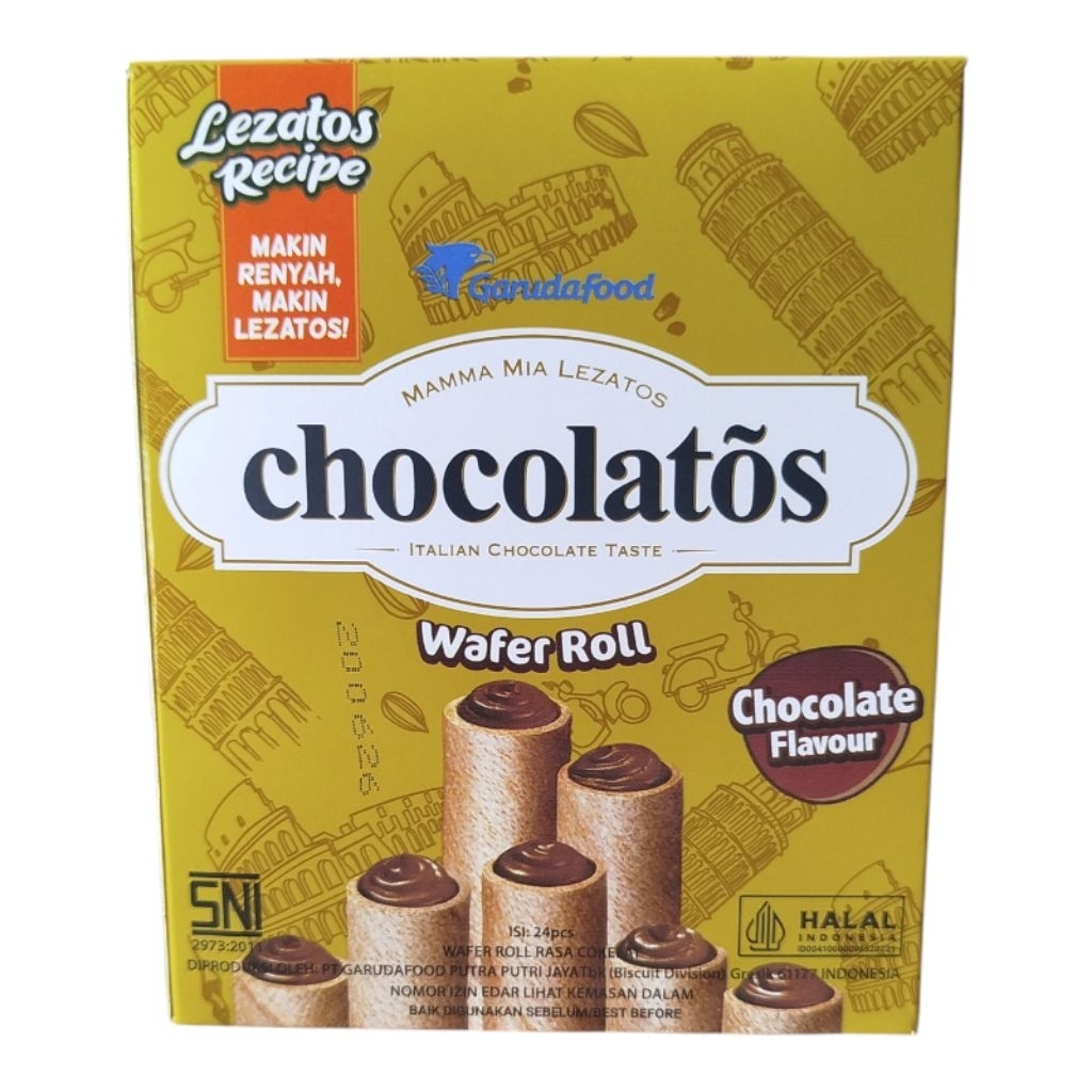 

chocolatos wafer roll/dark chocolate/keju/isi 24pcs