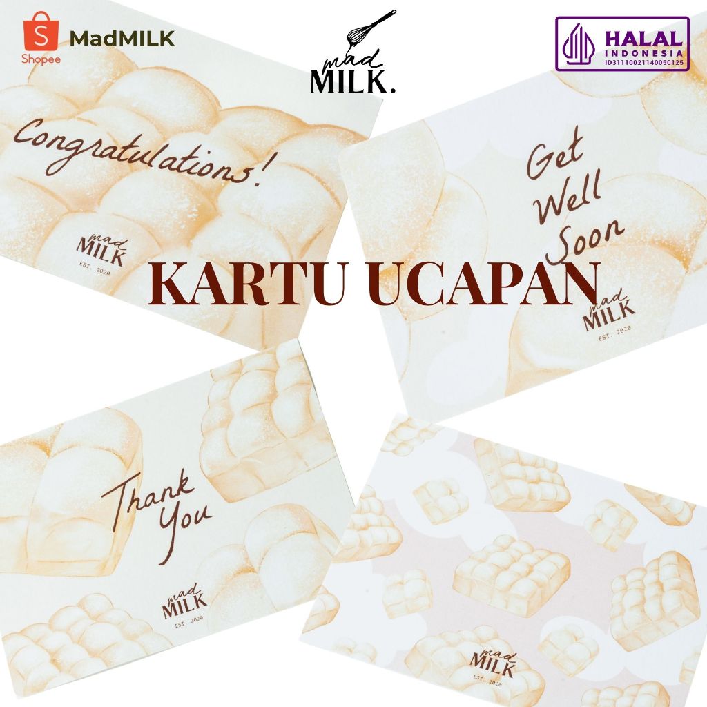 

Greeting Card | Kartu Ucapan Get Well Soon, Thank You, Congratulations! | MadMILK Card