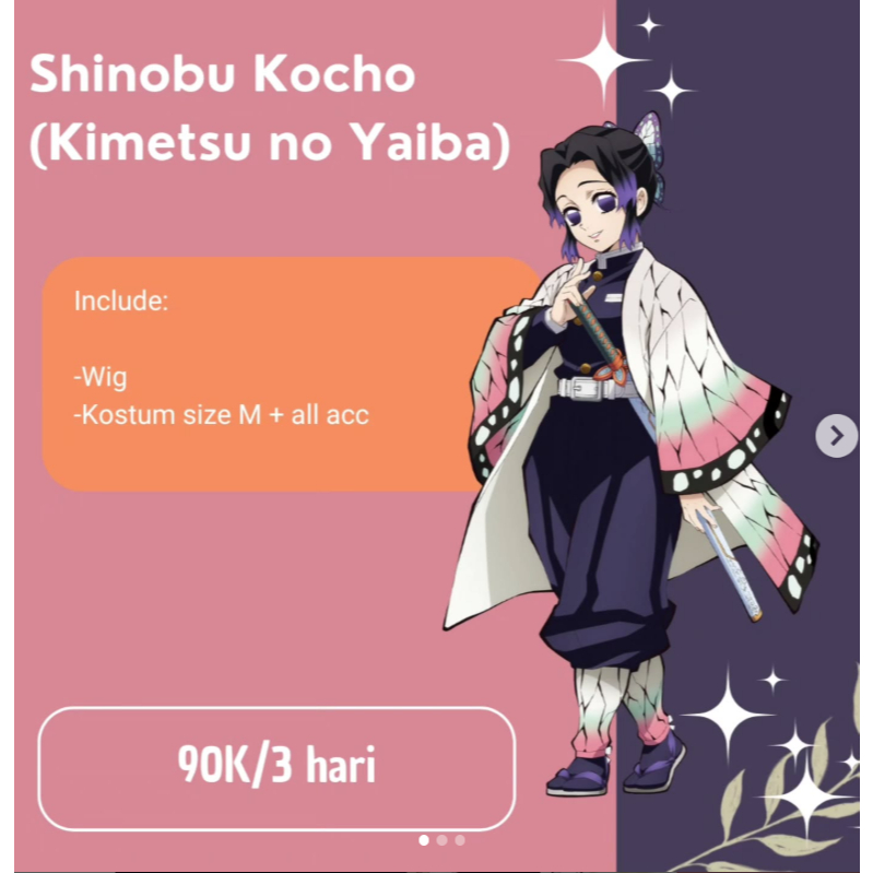 Rental Cosplay Shinobu Kochou (Kimetsu no Yaiba) HazukiRen Rentcos