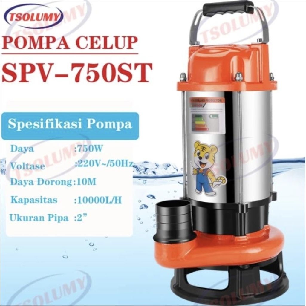 POMPA CELUP SOMY SPV-750ST 2" MANUAL 220V POMPA CELUP AIR KOTOR/BERSIH