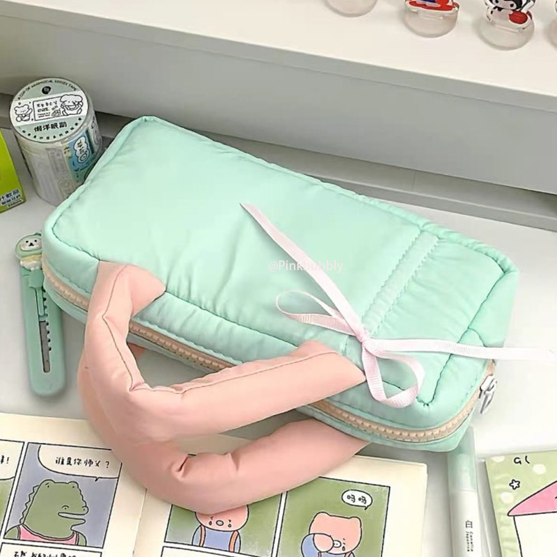 

Pinkbubbly.Readykotak pensil anak perempuan kotak pensil coquette pita kotak pensil anak perempuan