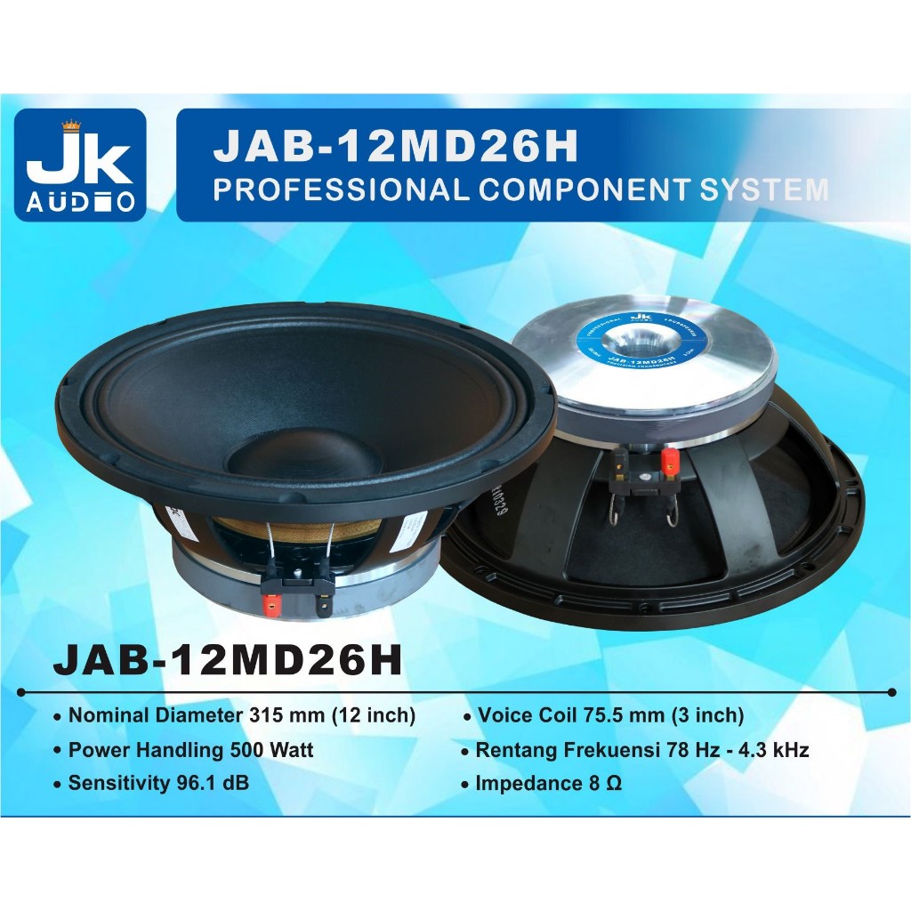 Speaker 12in Jk audio JAB 12MD26H komponen speaker 12 inchi