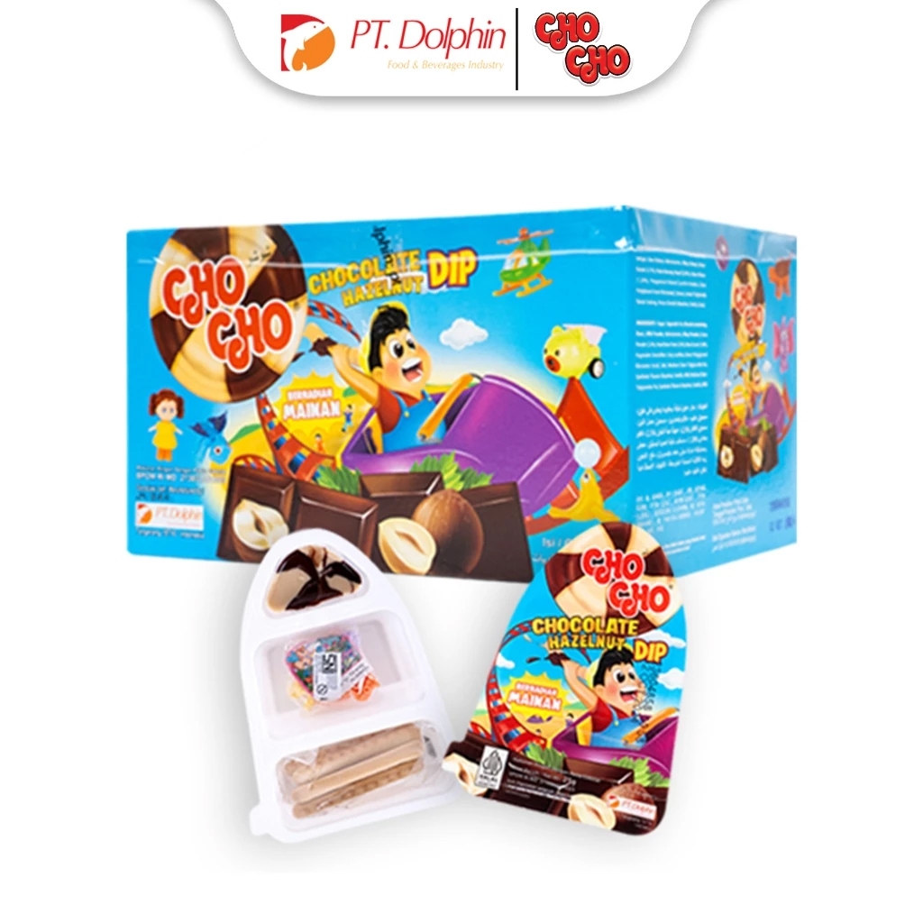 

DOLPHIN CHO CHO Hazelnut Dip 1 Box (Isi 6 Pcs) - rollercoaster chocolate wafer berhadiah