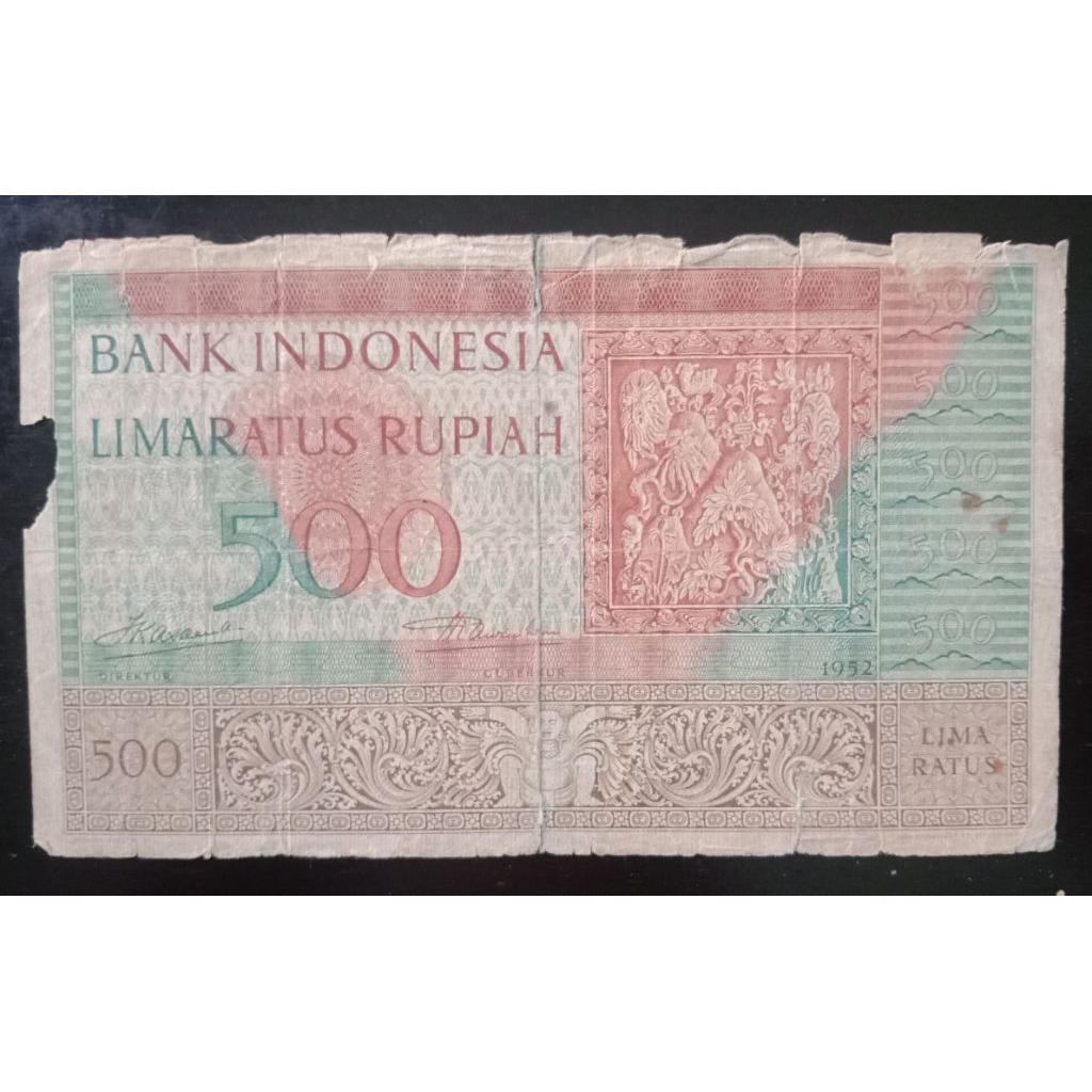UANGKUNO  500 RUPIAH BUDAYA THN 1952