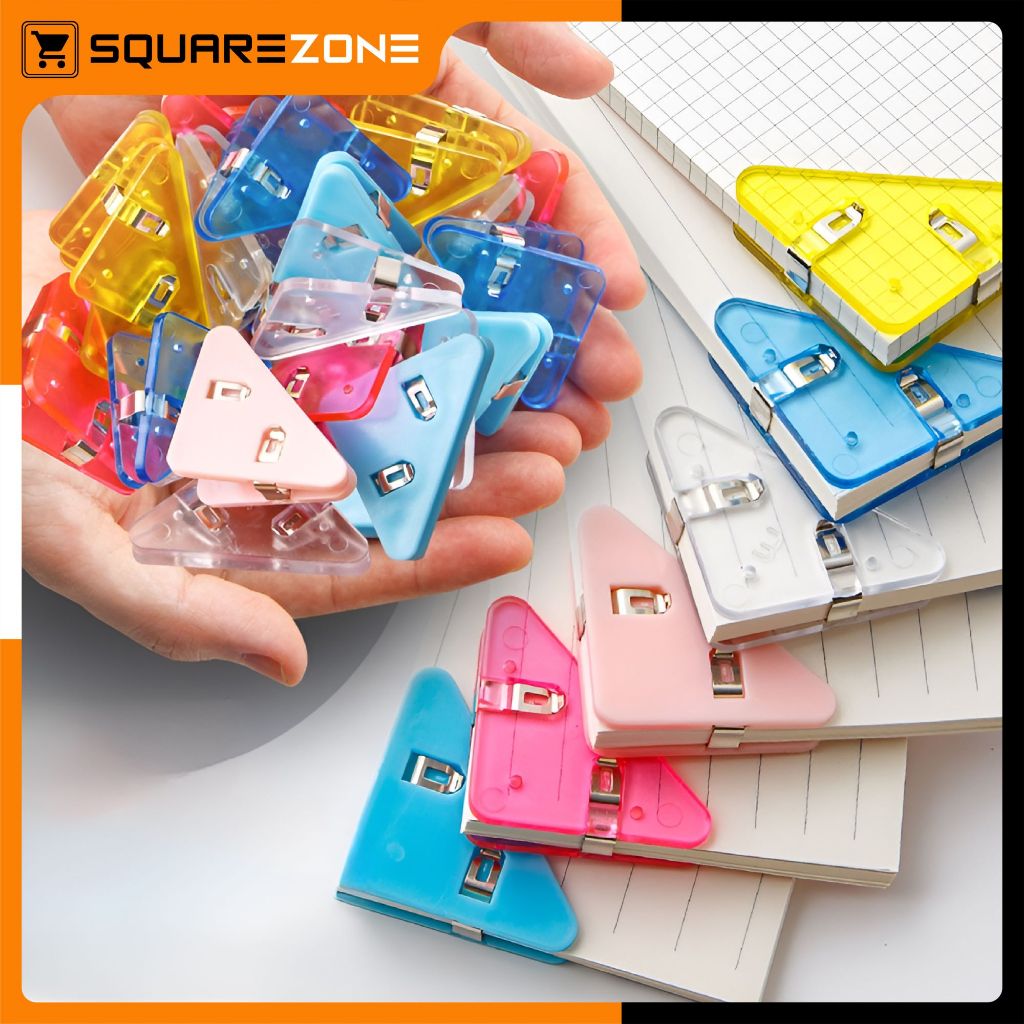 

Paper Clip Binder Klip Kertas Segitiga Penjepit Sudut Kertas Akrilik Clips Book & Paper Corner ATK3016