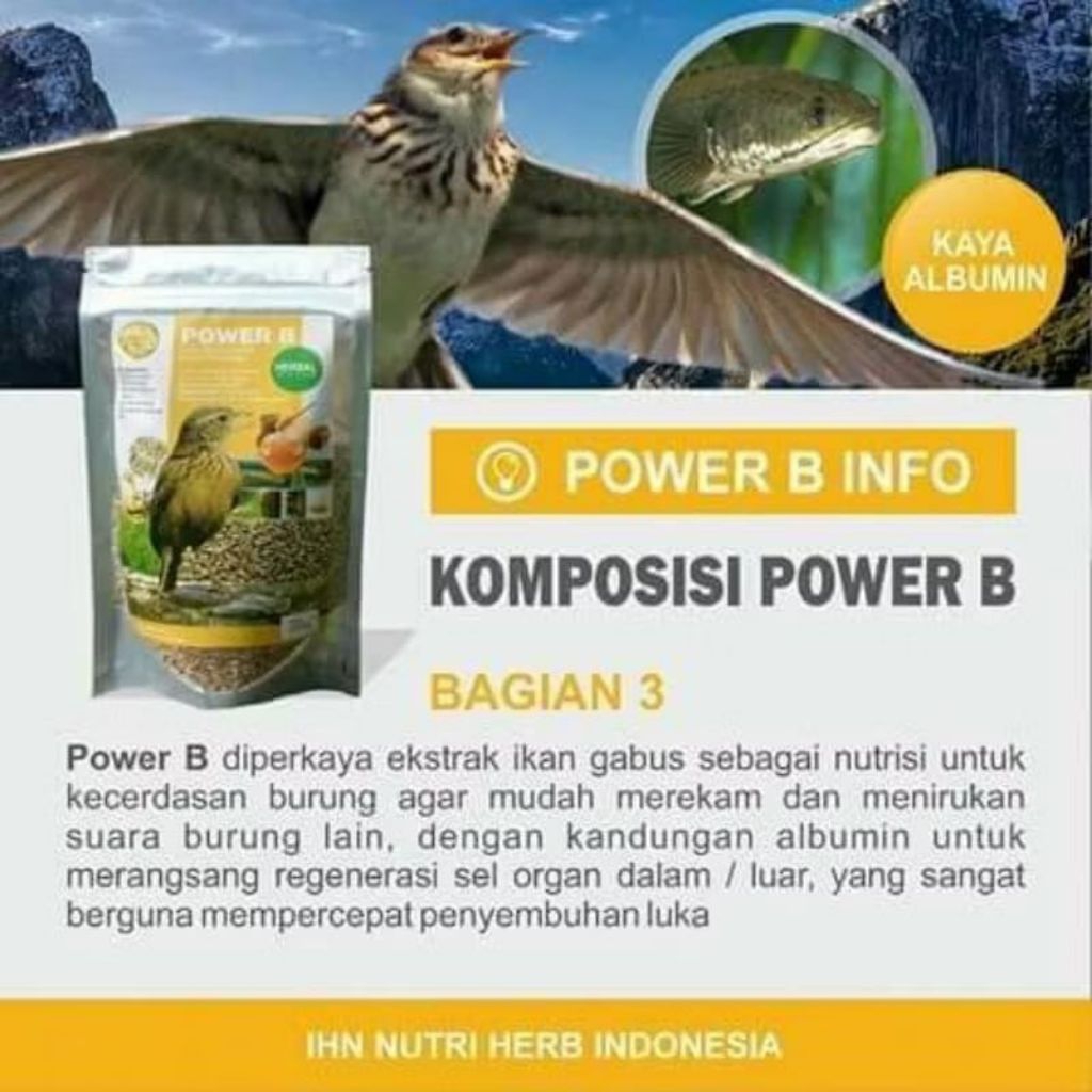 VITAMIN FULL / PAKAN BURUNG BRANJANGAN JAVA PARVA / PAKAN BURUNG BRANJANGAN LOMBA / POWER B
