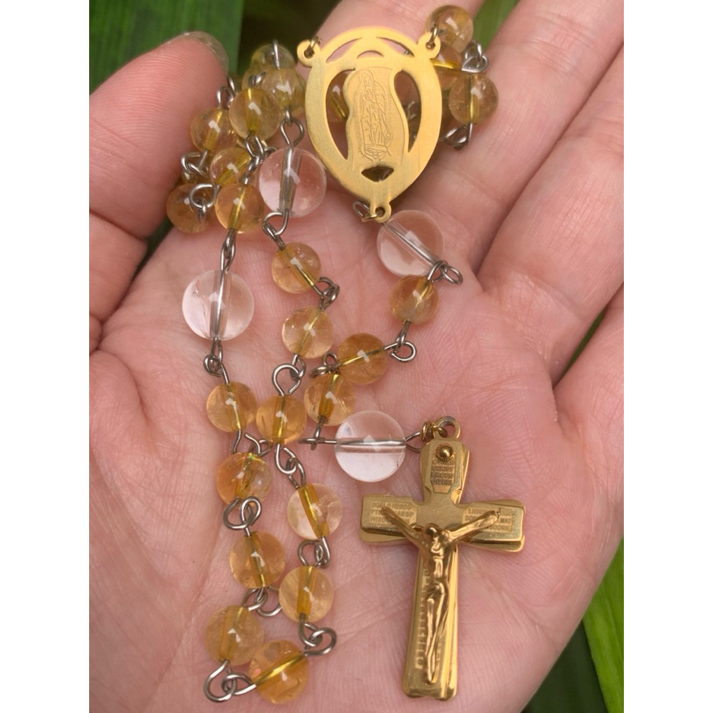 Natural Citrine Rosary (Kalung Rosario)