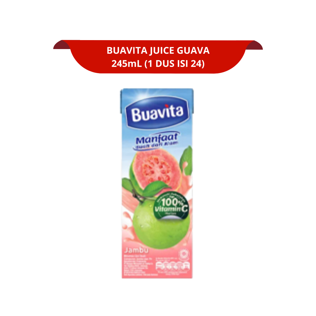

[1 DUS ISI 24] BUAVITA JUICE JUS GUAVA ORANGE LYCHEE MANGO APPLE 245mL