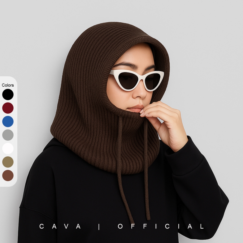 Balaclava Rajut Hijab Rajut - Billwaz