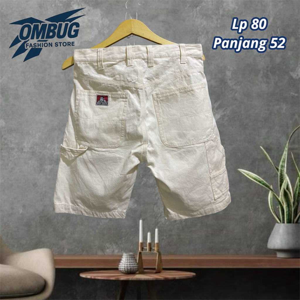 BEN DAVIS CARPENTER SHORT PANTS , CELPEN CELANA PENDEK BEN DAVIS WARNA KREM