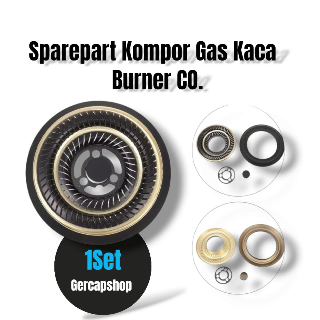 Gercapshop Burner Kompor Gas Kaca Tanam Tebal Universal | Set Tungku Progas Domo Niko Riviera