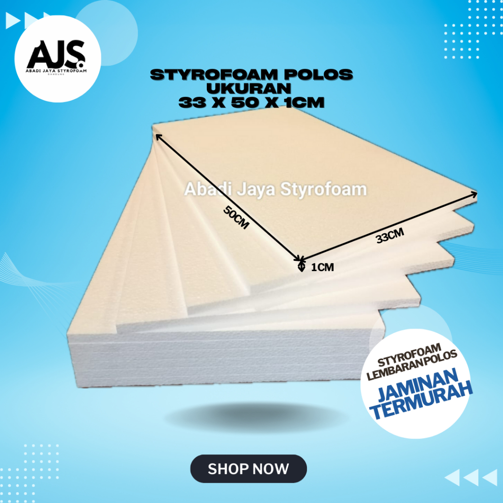 

Termurah Styrofoam Lembaran | Styrofoam Polos Ukuran 33x50x1 cm | Styrofoam Lukis polos