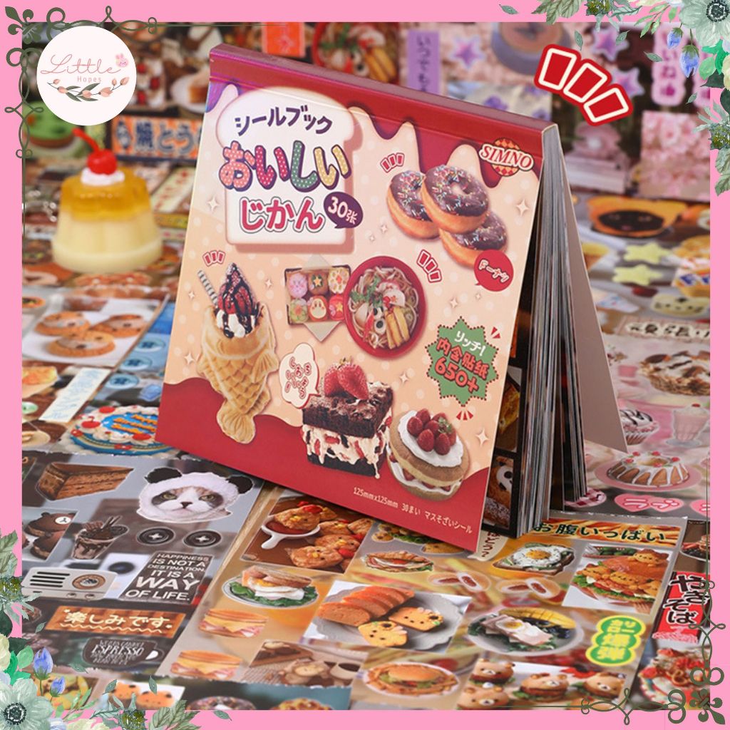 

Sticker Book 650+pcs Japanese Cute Dessert Juminocore Scrapbook DIY Deco Art Stiker Lucu Creative