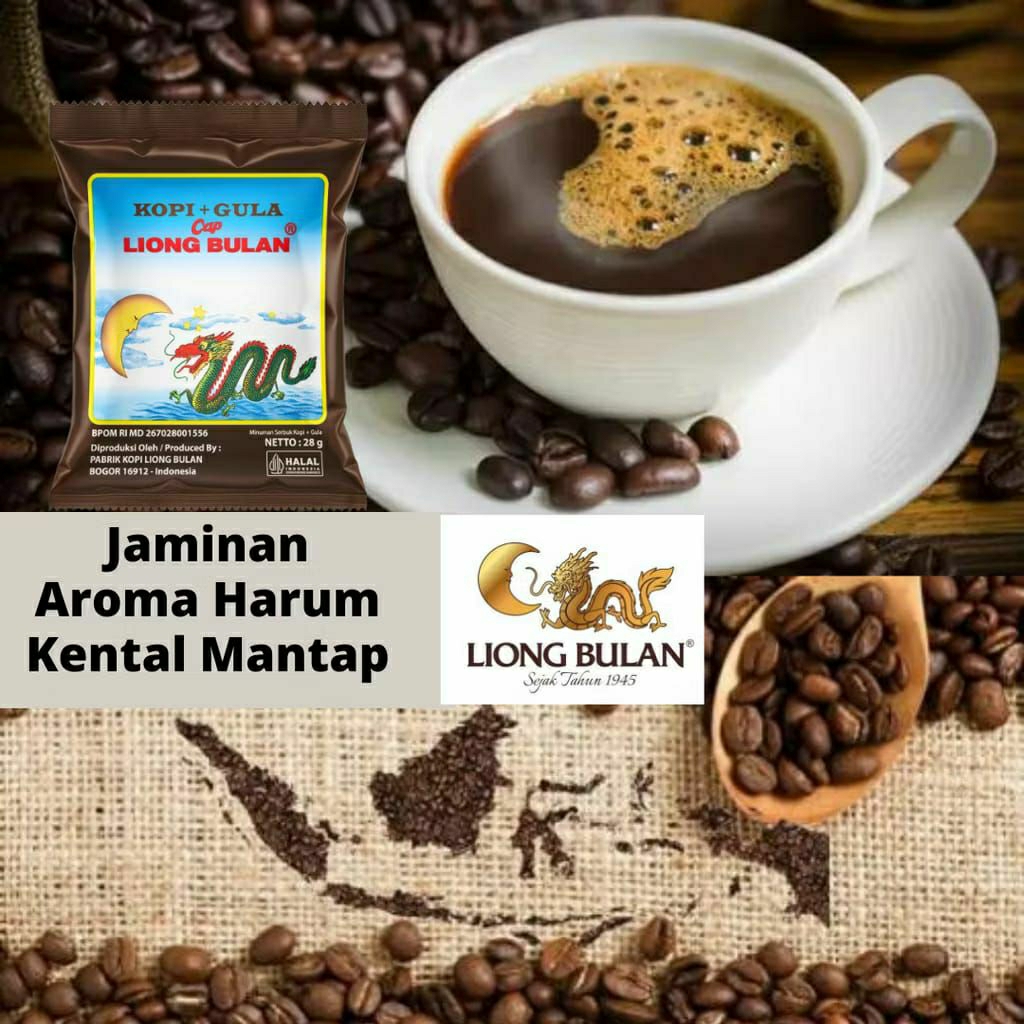 

Kopi Cap Liong Bulan Plus Gula 28gr ( 1pak 20pcs sanchet )