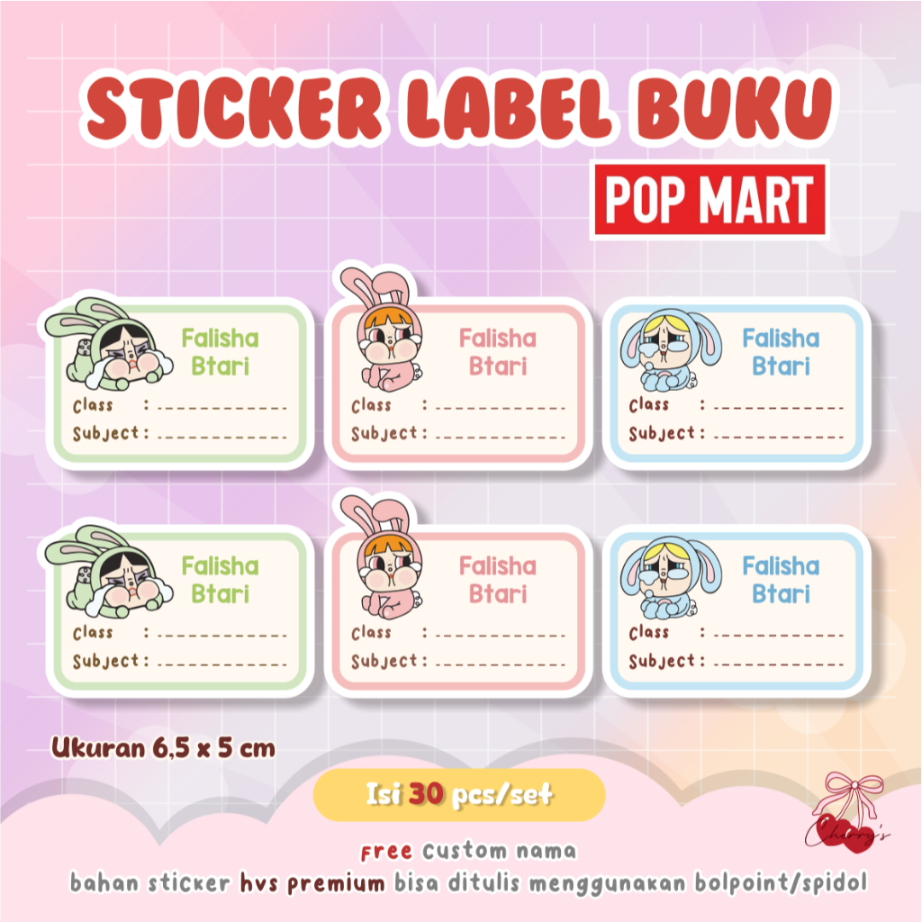 

Sticker Buku Cry Baby Power Puff Girls Pop Mart Stiker Label Nama Buku Cry Baby Sticker Cry Baby