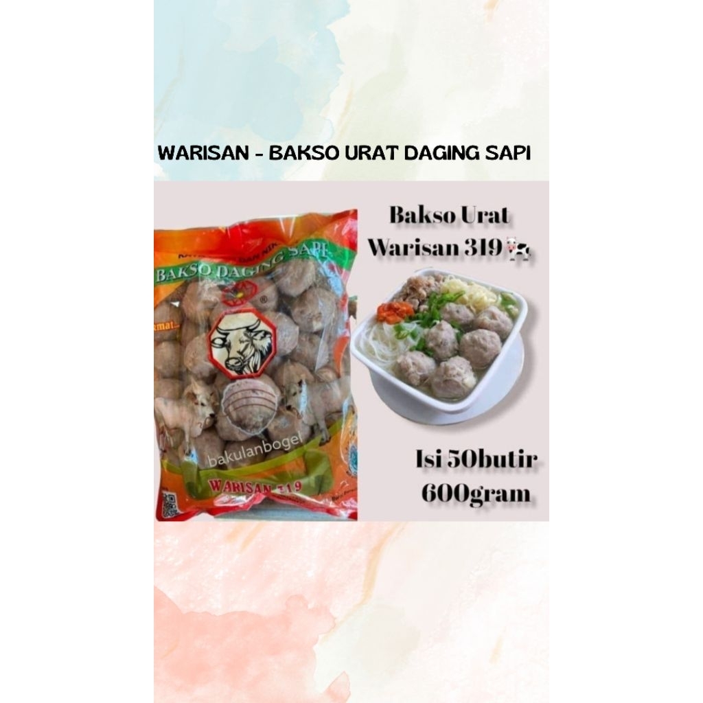 

FROZEN FOOD MURAH//MAKANAN//BAKSO URAT DAGING SAPI WARISAN ISI 50 BUTIR