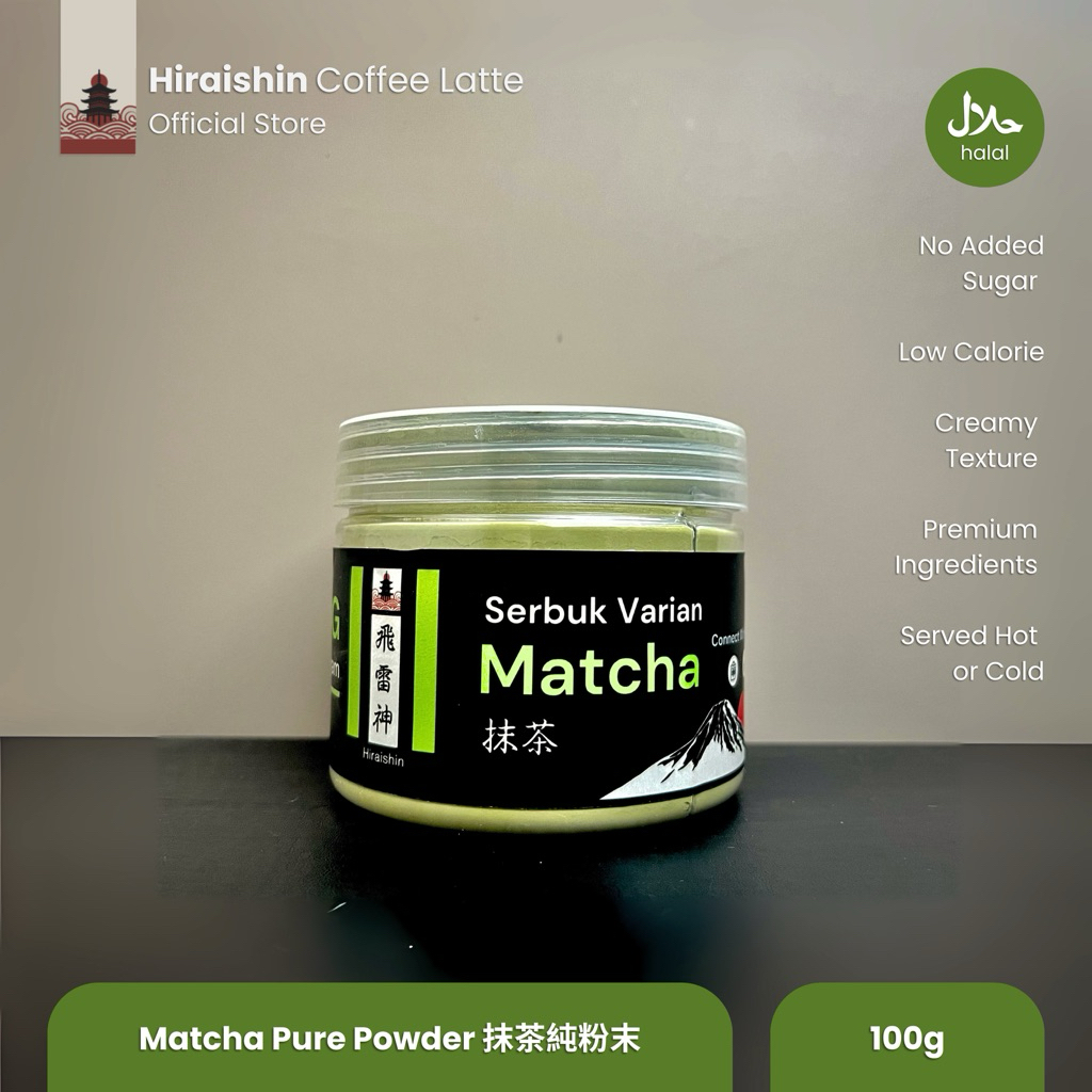 

HIRAISHIN Matcha Pure Powder 100gram (Tanpa Gula)
