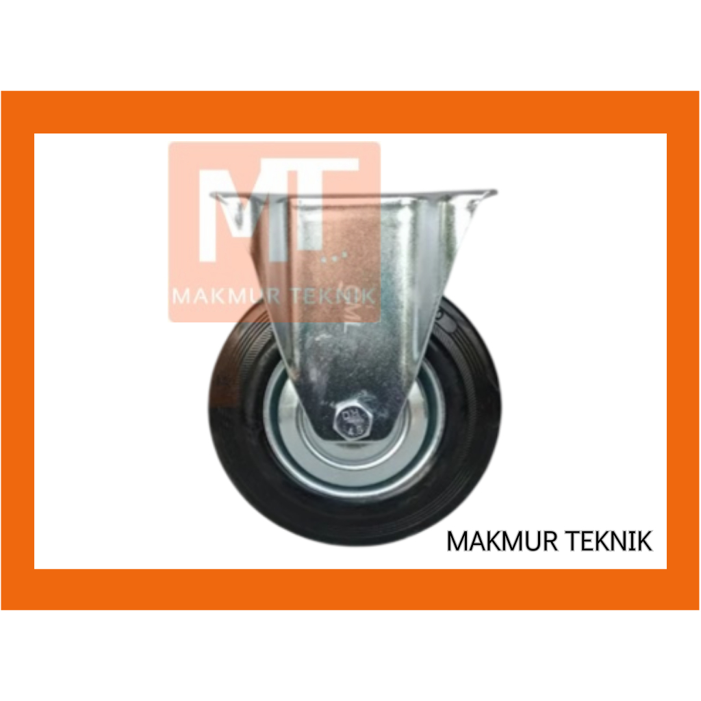 Roda Troli, Roda Etalase Roda Karet 8 inch Mati