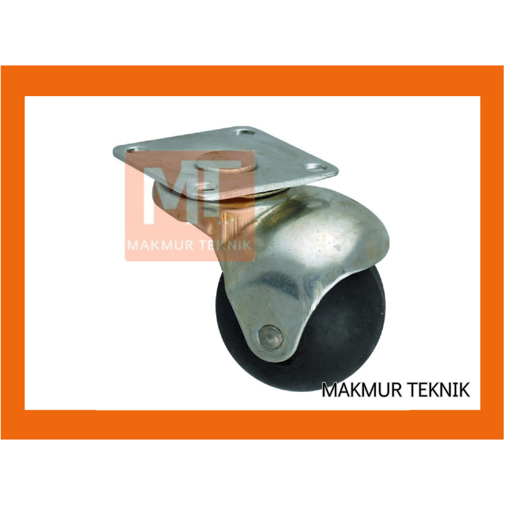 Roda Caster Bulat TG-50 Roda Troli 2 inch Hidup PLAT