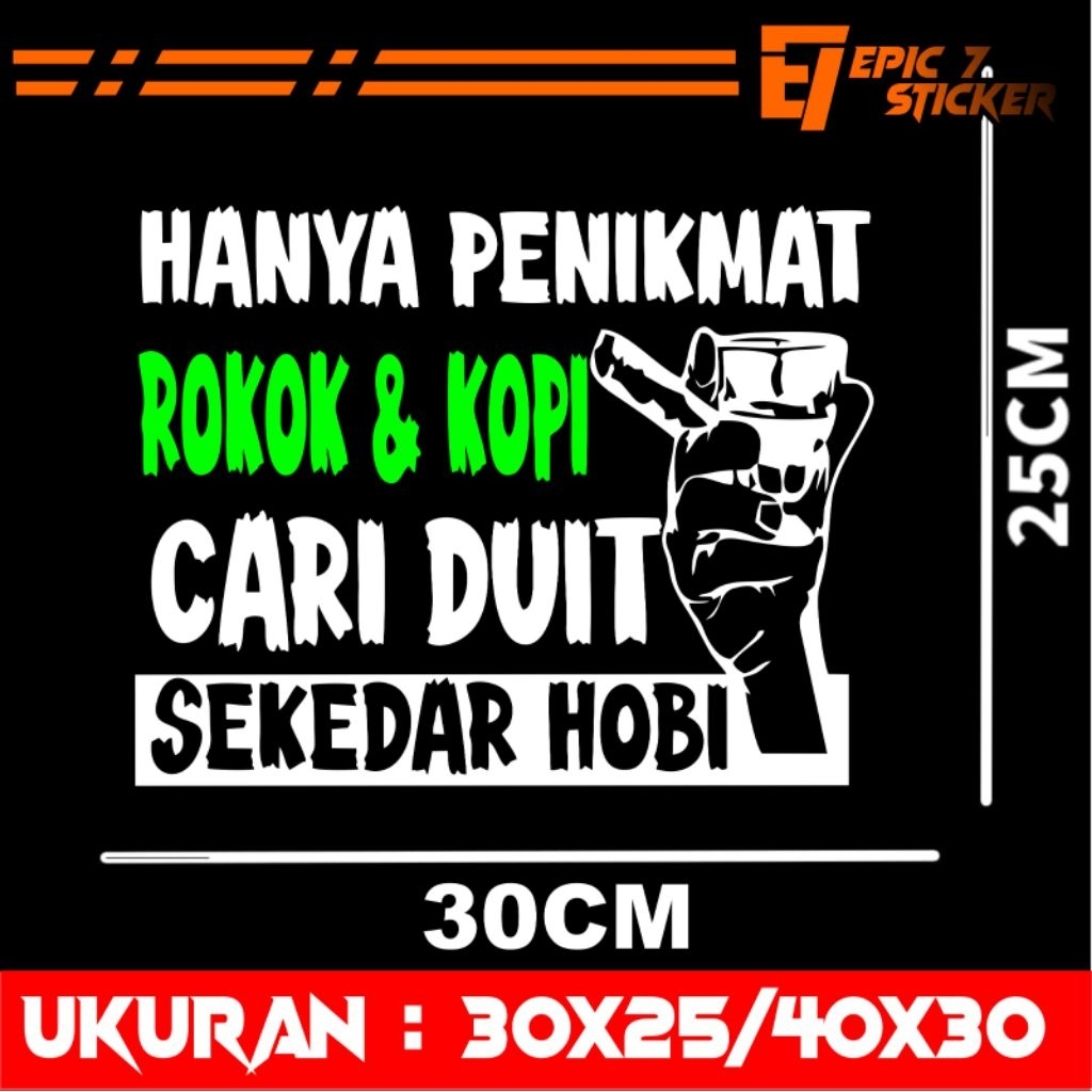 New stiker hologram kata hanya penikmat rokok dan kopi untuk stiker kaca mobil pick up car universal