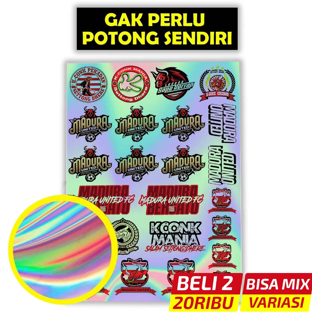 

Stiker Hologram Madura United FC, Stiker Bola, Stiker Motor Bola, Stiker Bola Madura United