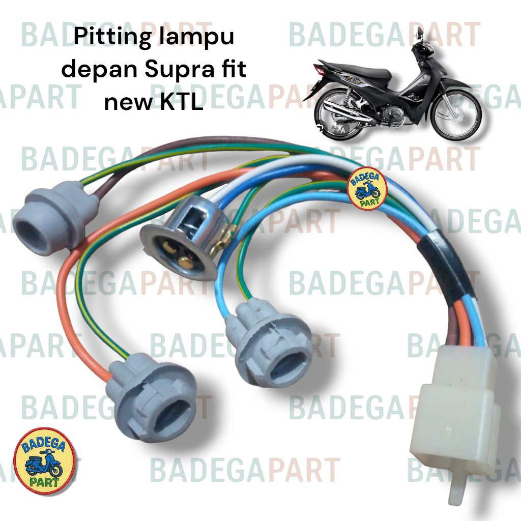 pitting kabel socket  cop lampu depan utama set senja sein Kanan kiri Honda Supra fit new kode KTL