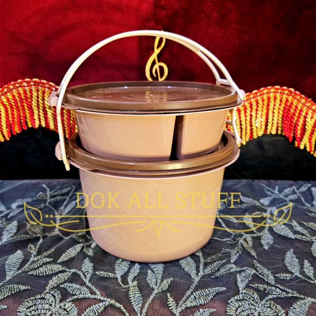 Rantang Bulat Bekal Tempat Makan Bontot Hajatan Piknik Souvenir Hadiah Plastik Susun 3 Tiga Tingkat 