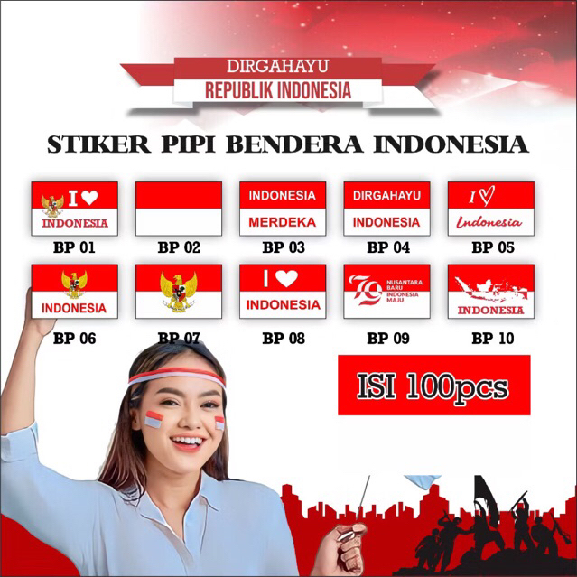 

Sticker Pipi HUT RI isi 25 per lembar