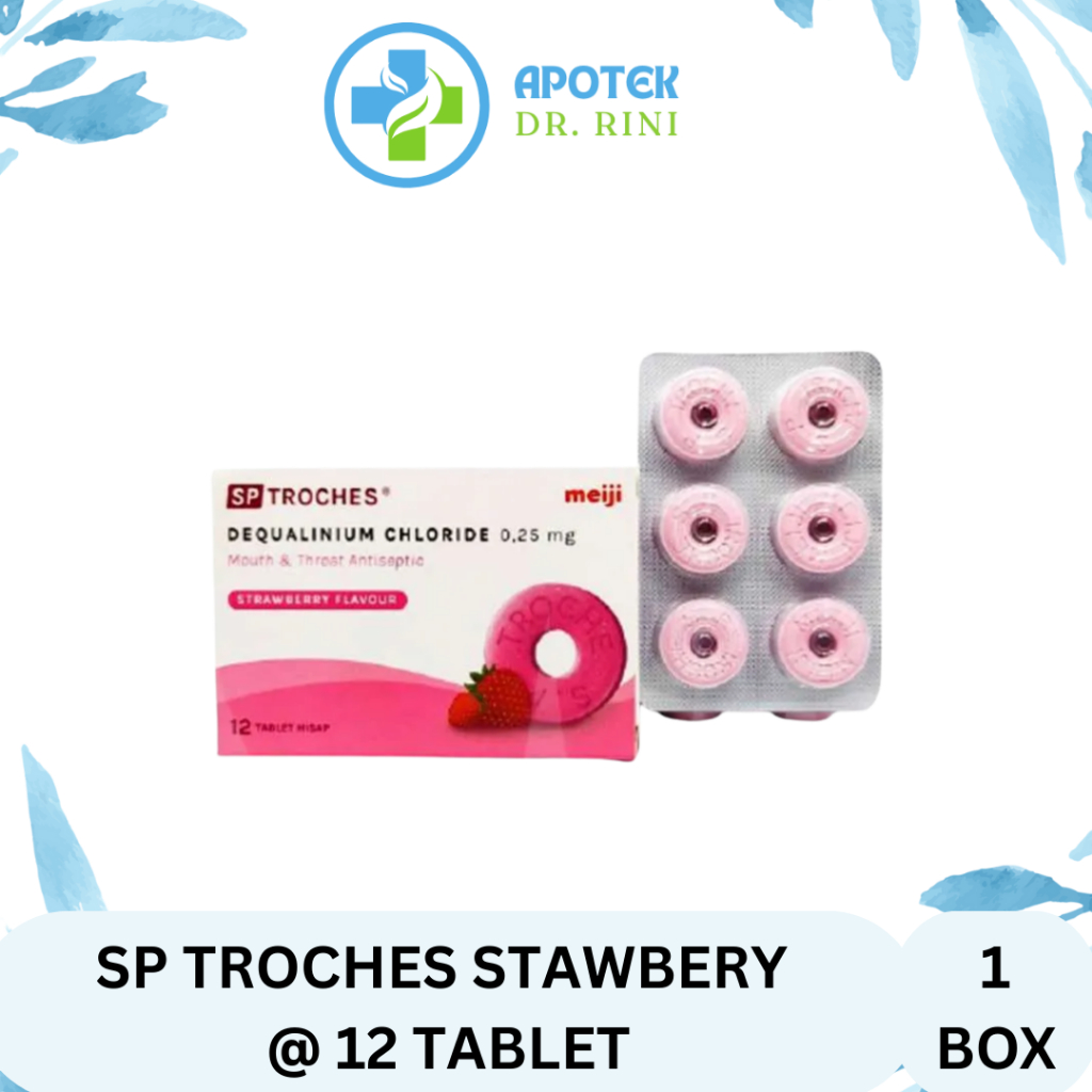 SP Troches Meiji Tablet Hisap / Obat Sakit Tenggorokan / Stawberry