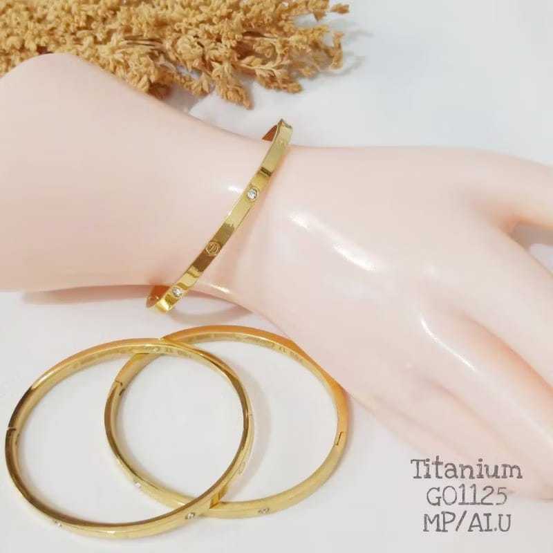 Gelang Titanium Nagita Perhiasan Fashion kualitas Premium mirip emas Asli
