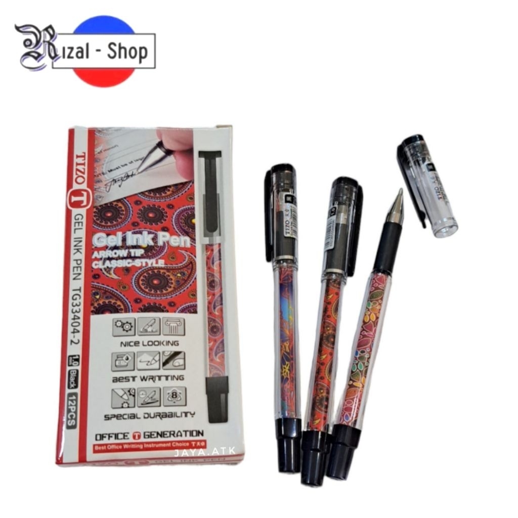 

Tizo Pulpen Tanda Tangan Batik Gel TG33404-2 (12 pcs) 1 lusin Stationery