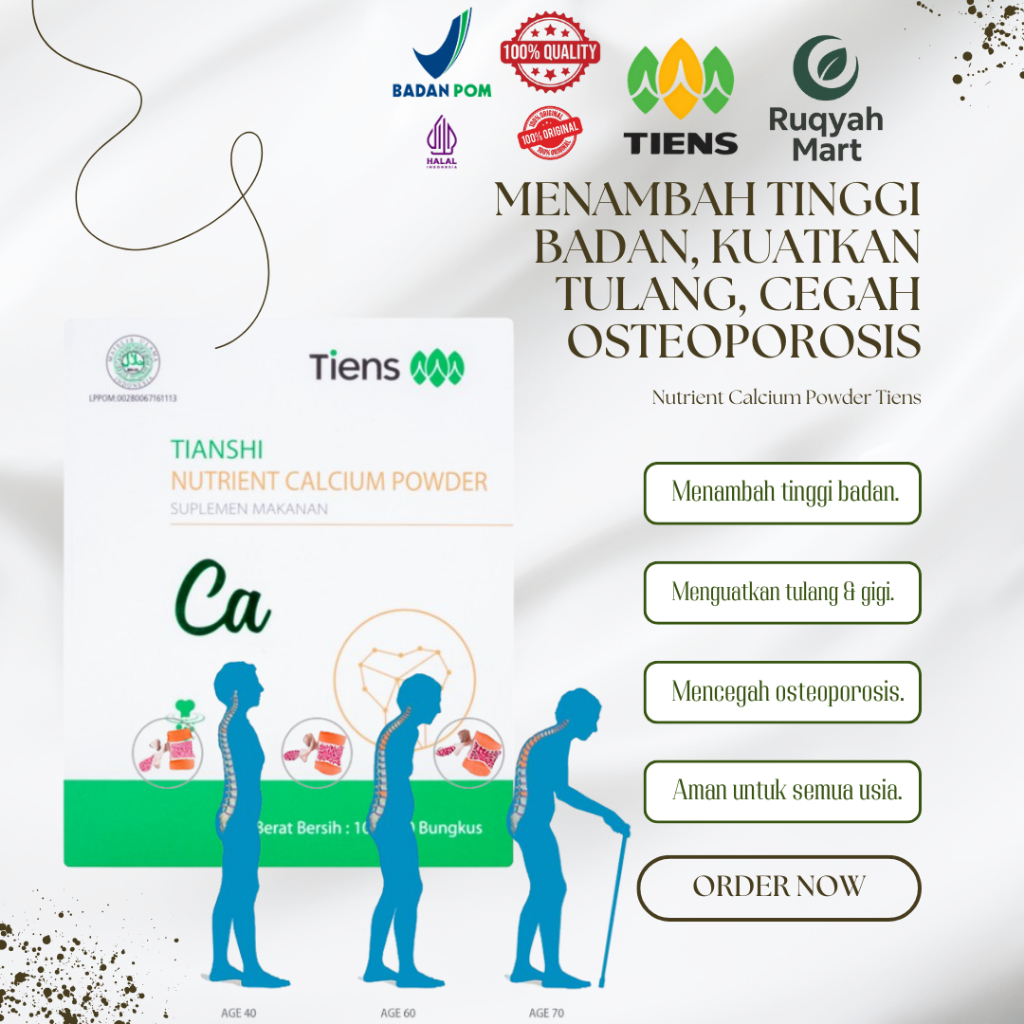 

Tiens Nutrient Calcium Powder | Susu Peninggi Badan & Penguat Tulang Aman BPOM