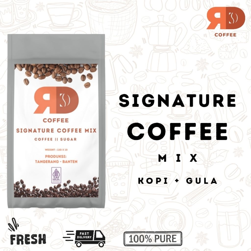 

kopi mix ( kopi + gula ) 1 pack isi 10