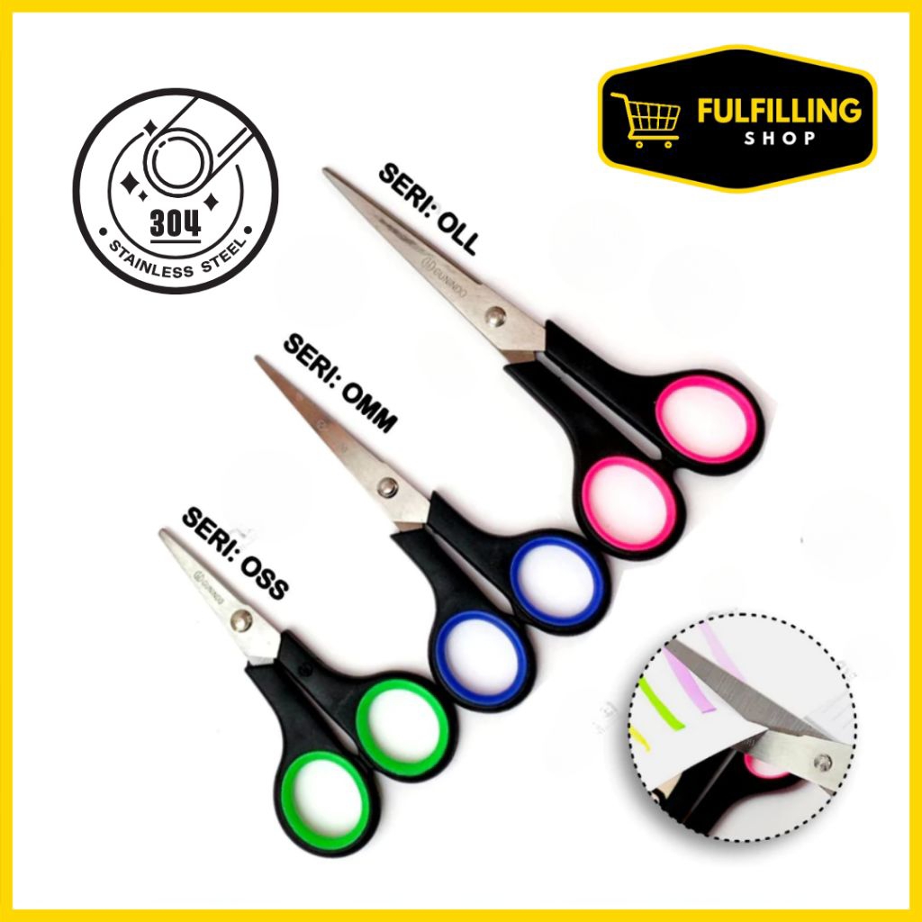 

Gunting Gunindo OSS OMM OLL | Gunting Tajam Stainless Serbaguna Ukuran 12–17 cm