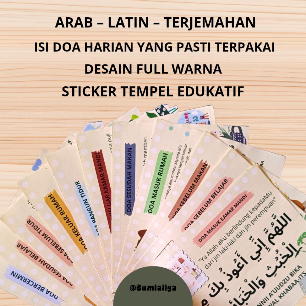 

Stiker Doa Harian Lengkap – Arab Latin Terjemahan – Edukatif & Tempel