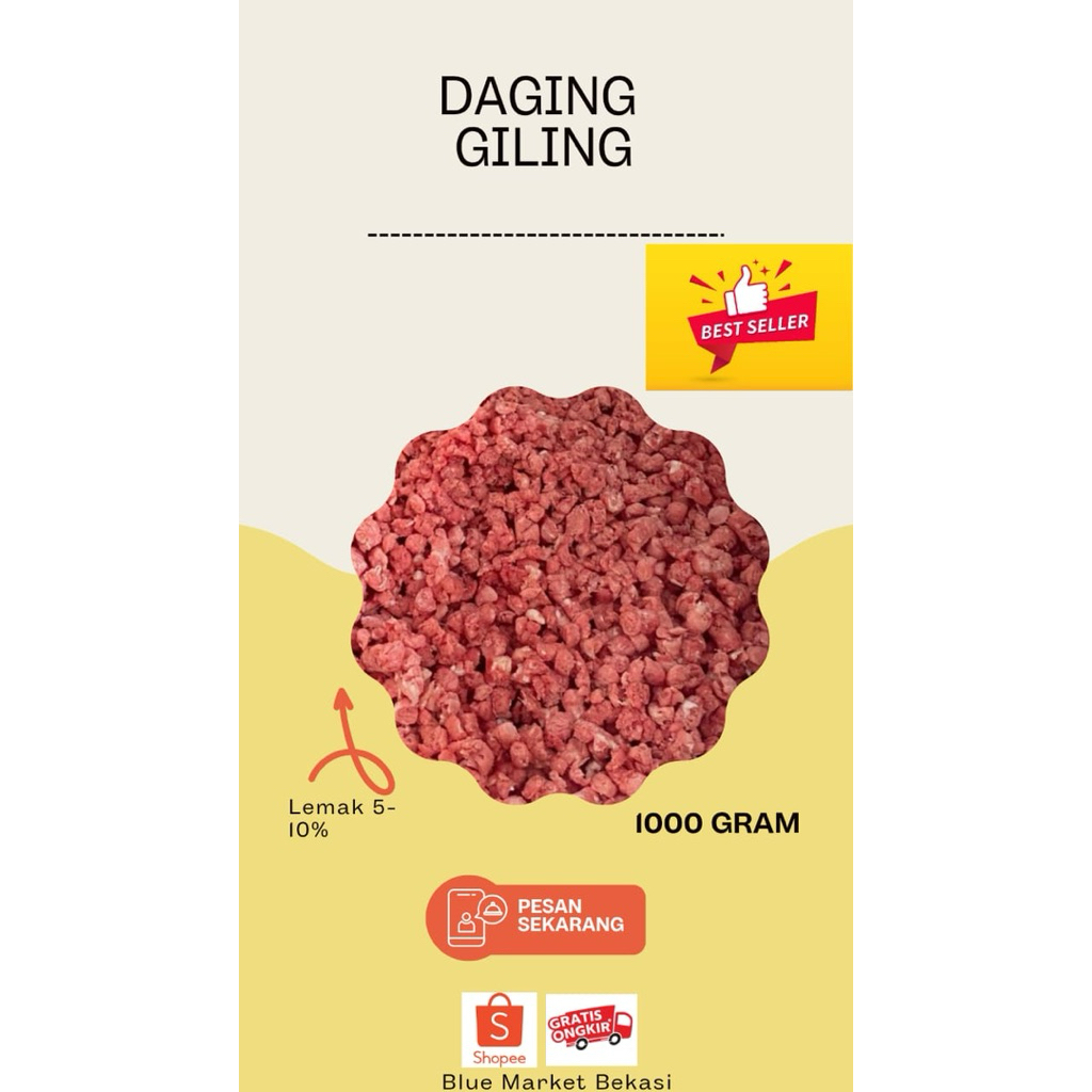 

Daging giling Premium 90% daging 500gr Halal