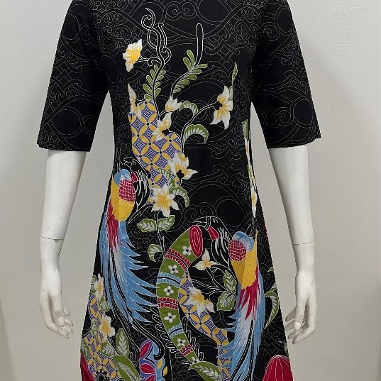 (SALE) Batik Bali Lestari Midi Dress Wanita Lengan Panjang & Lengan 3/4